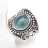 Natural Aquamarine Ring Birthstone Aquamarine Ring 925 Sterling Silver