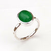 Natural Green Jade Ring Birthstone Green Jade Ring 925 Sterling Silver