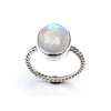 Natural Rainbow moonstone Stackable Ring 925 Sterling Silver Handmade