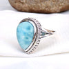 Natural Larimar Ring Blue Larimar Ring Larimar Gemstone Ring Dominican Republic Larimar