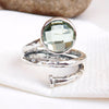 Natural Green Amethyst Ring 925 Sterling Silver Handmade Ring