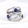 Natural Iolite Ring 925 Sterling Silver Silver Iolite Blue Gemstone Ring