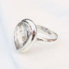 Natural Clear quartz Ring Pear drop Ring 925 Sterling Silver Rock Crystal Ring