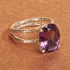 Natural Amethyst Ring 925 Sterling Silver Purple Amethyst Ring Handmade
