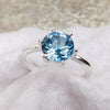 Natural Blue Topaz Ring 925 Sterling Silver Topaz Ring Gift Topaz Ring