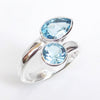 Adjustable Ring Natural Blue Topaz Ring 925 Sterling Silver Blue Topaz Gift Ring