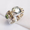 Natural Green Amethyst Ring 925 Sterling Silver Green Amethyst Jewelry