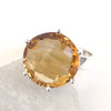 Natural Citrine Ring 925 Sterling Silver Citrine Birthstone Ring