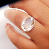 Natural Crystal quartz Clear quartz Ring 925 Sterling Silver Rock Crystal