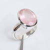 Natural Rose quartz Ring 925 Sterling Silver Pink Rose quartz Ring