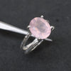 Natural Pink rose quartz Ring 925 Sterling Silver Pink Stone Ring  Gift Rose quartz Ring