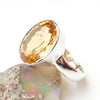 Natural Citrine Ring 925 Sterling Silver Yellow Citrine Ring Birthstone Citrine Ring