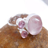 Natural Rose quartz Ring Rose quartz & Pink Tourmaline Ring