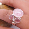 Natural Morganite Ring Pink Morganite & Tourmaline Ring  Adjustable Ring