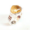 Natural Raw Citrine Ring Birthstone Citrine Ring 925 Sterling Silver Citrine Crystal Ring