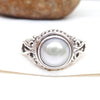 Pearl Birthstone Ring 925 Sterling Silver Pearl Ring White Pearl Ring Pearl Jewelry