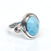 Larimar Ring 925 Sterling Silver Larimar Ring Dominican Republic Llarimar