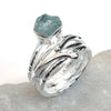 Unique Handmade Ring 925 Sterling Silver Aquamarine Ring  Raw Crystal Ring