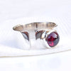 Natural Garnet Ring Adjustable Ring Silver Band Ring 925 Sterling Silver Rings