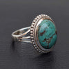 Natural Turquoise Ring Tibet Turquoise Ring 925 Sterling Silver Turquoise Ring