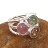 Natural Multi Tourmaline Ring 925 Sterling Silver Tourmaline Ring Handmade