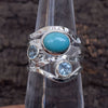 Multi Stone Ring Natural Sleeping Beauty Turquoise Blue Topaz Ring Handmade