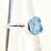 Natural Aquamarine Ring Stack Ring 925 Sterling Silver Raw Aquamarine Ring