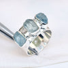 Natural Raw Aquamarine Ring Aquamarine Crystal gemstone Ring Raw Gemstone Ring