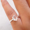 White Herkimer Diamond Ring 925 Sterling Silver Natural Raw Diamond Crystal Ring