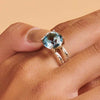 925 Sterling Silver Blue Topaz Ring Wedding Ring Anniversary Ring Gift Rings