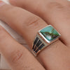 Natural Tibet Turquoise Ring 925 Sterling Silver Men's Turquoise Rings