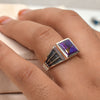 Natural Purple Copper Turquoise Ring 925 Sterling Silver Turquoise Jewelry