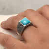 Men's Turquoise Ring, Natural Sleeping beauty Turquoise Ring 925 Sterling Silver Gift Ring