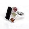 Natural Multi Tourmaline Ring 925 Sterling Silver Tourmaline Jewelry