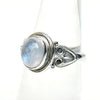 Natural Moonstone Ring 925 Sterling Silver Rainbow Moonstone Ring