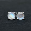 Moonstone Stud 925 Sterling Silver Moonstone Stud Post Earring Silver Prong Studs