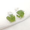 Natural Raw Peridot Stud Earring 925 Sterling Silver Green Peridot Stud Earring