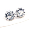 Natural Clear quartz Stud Earring Crystal Quartz Post Earring 925 Sterling Silver