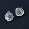 Natural Clear quartz Stud Post Earring 925 Sterling Silver Crystal quartz Stud Earring