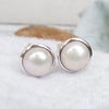 Pearl Stud Earring 925 Sterling Silver Pearl Stud Post Earring Handmade