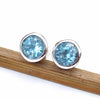 Natural Blue Topaz Stud Earring 925 Sterling Silver Gemstone Post Earring Handmade