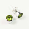 Natural Peridot Stud Earring Green Peridot Post Earring 925 Sterling Silver Peridot Birthstone Stud