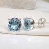 Blue Topaz Stud Post Earring 925 Sterling Silver Topaz Stud Earring Gift Topaz Stud Earring