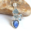 Natural Multi Stone Pendant 925 Sterling Silver Handmade Pendants