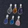 Wholesale Silver gemstone Pendants Natural Raw gemstone Pendants