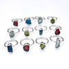 Bagues en argent Sterling 925, multi-pierres précieuses brutes naturelles, vente en gros