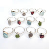 Bague en pierres précieuses naturelles multi-brutes, vente en gros de bagues en argent sterling 925