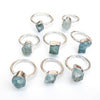 Wholesale Aquamarine Rings 925 Sterling Silver Raw Aquamarine Rings