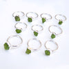 Groothandel Peridot-ringen 925 sterling zilver Ruwe Peridot-kristallen ringen