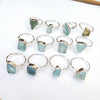 Wholesale 925 Sterling Silver Aquamarine Ring Aquamarine Crystal Rings